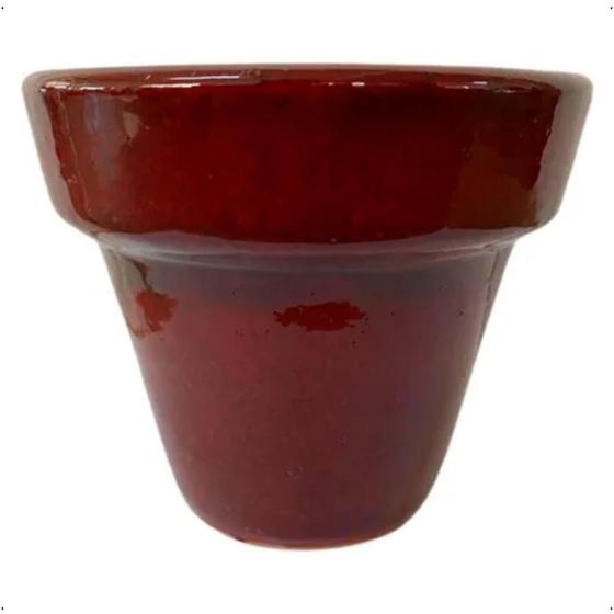 Imagem de Vaso Esmaltado Pote Pequeno Tijolinho Marsala A: 7cm L: 9cm