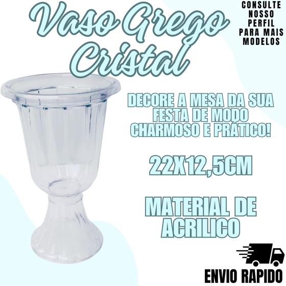 Imagem de Vaso Grego Cristal Aniversario Enfeite Decoraçao Mesa