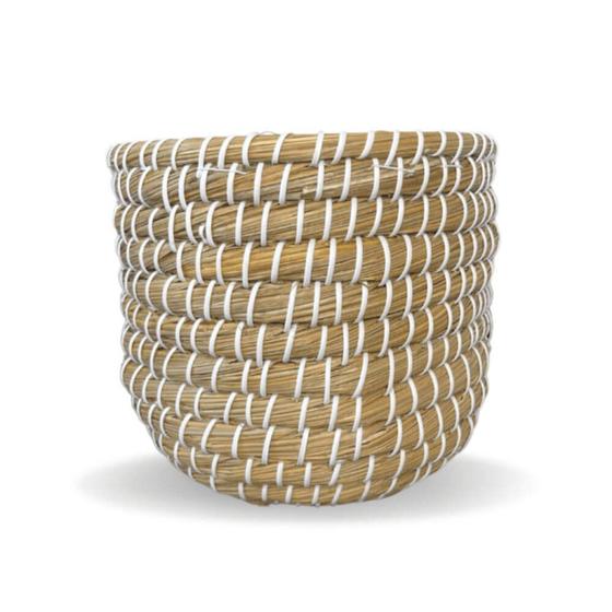 Imagem de Vaso Jane Branco 30x26cm Fibra Natural