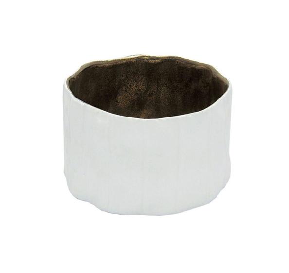 Imagem de Vaso Medio Centro de Mesas Base Ceramica Branco Luxo