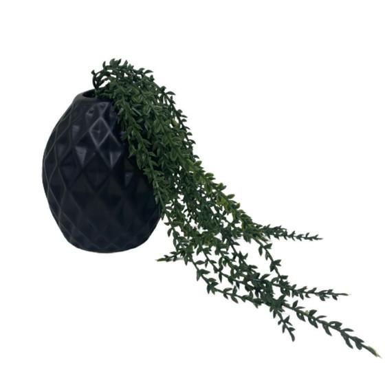 Vaso médio preto de cerâmica com planta artificial caída - Dünne It - Vasos  para Plantas - Magazine Luiza