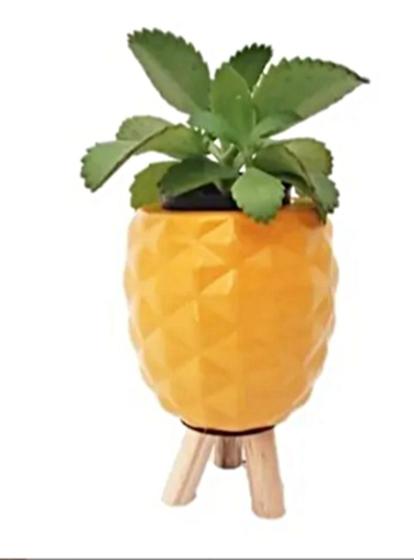Imagem de Vaso Miniatura Abacaxi Cor Amarelo Com Pezinho