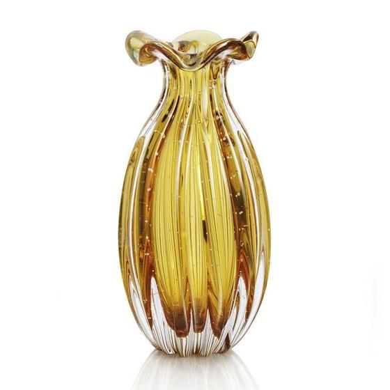 Imagem de Vaso Murano Trouxinha Ambar 21cm - Cristal São Marcos