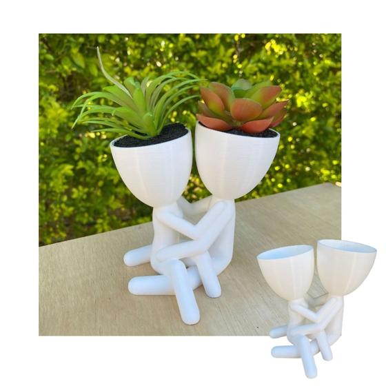 Imagem de Vaso Namorados Para Suculentas Cactos Decoração Criativa  - 10cm