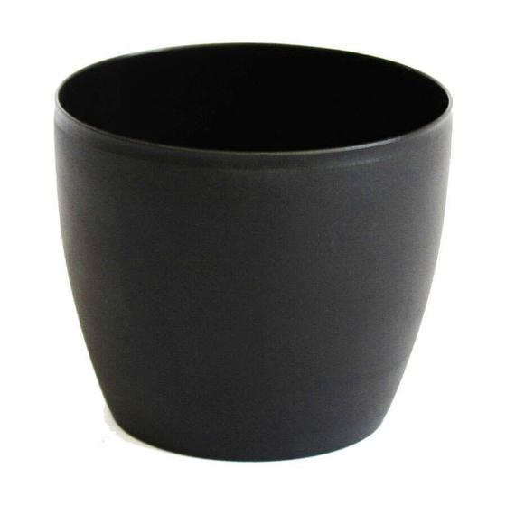 Imagem de Vaso Okla Oxford Redondo Baixo Preto para Jardim - 1,8L