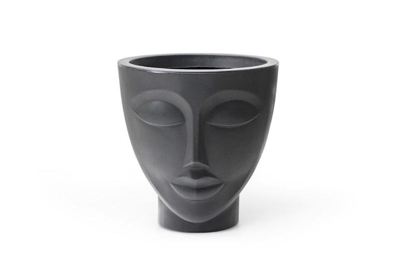 Imagem de Vaso Para Planta Face Rosto Cabeça Mulher N34 34cm 14,5L Nutriplan Preto Polietileno Decoração