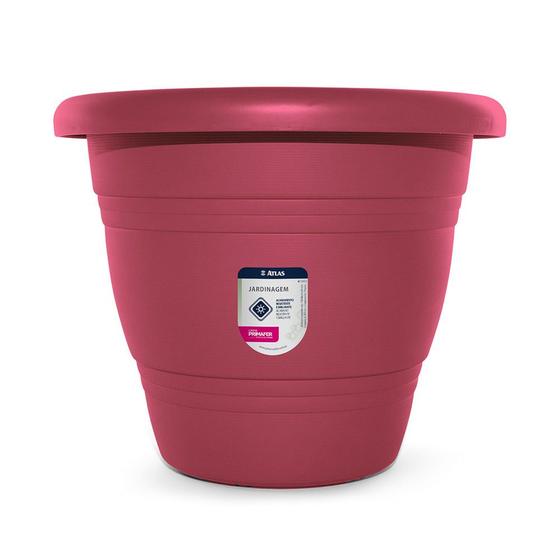 Imagem de Vaso para Planta Plástico Redondo Rosa 26x28x28cm Atlas