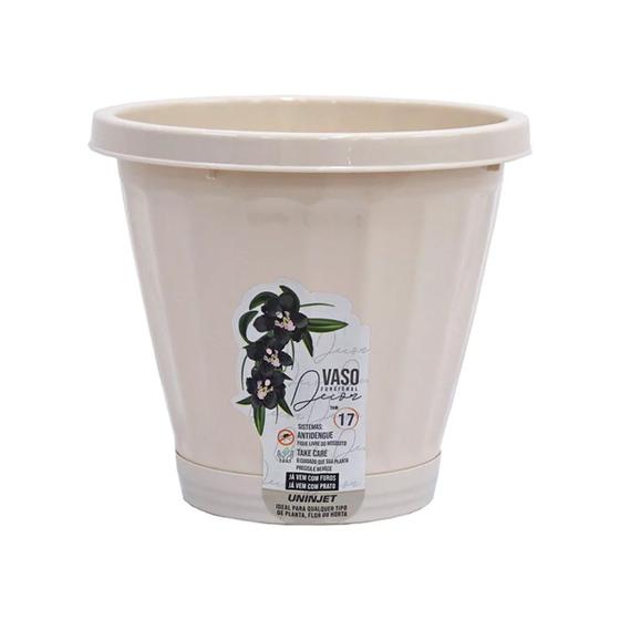 Imagem de Vaso para Plantas Decorativo Cachepot Com Prato N13   Uninjet