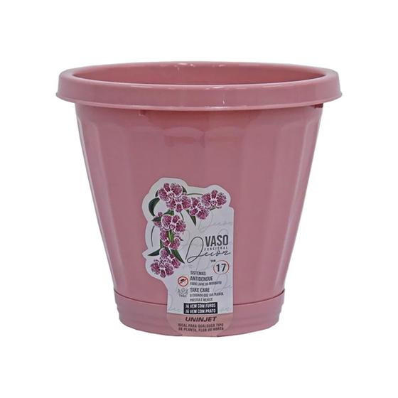 Imagem de Vaso para Plantas Decorativo Cachepot Com Prato N13   Uninjet