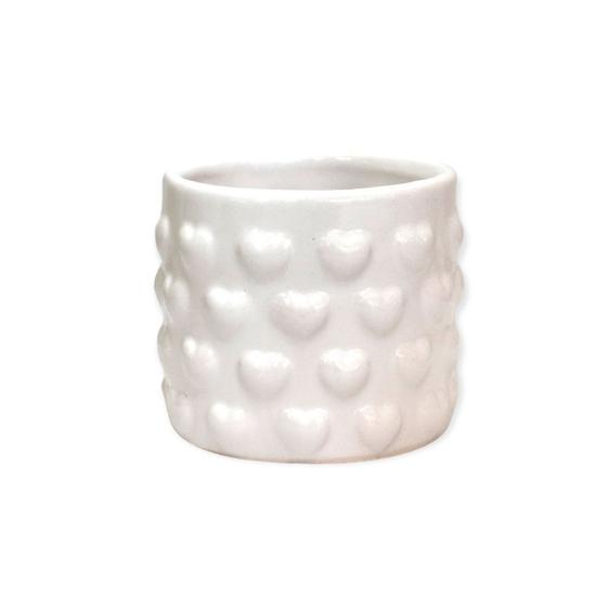 Imagem de Vaso Pequeno em Cerâmica Heart Vencedor Branco 7x6cm