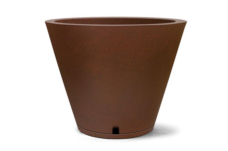 Imagem de Vaso Petra Cone 30 ferrugem com prato