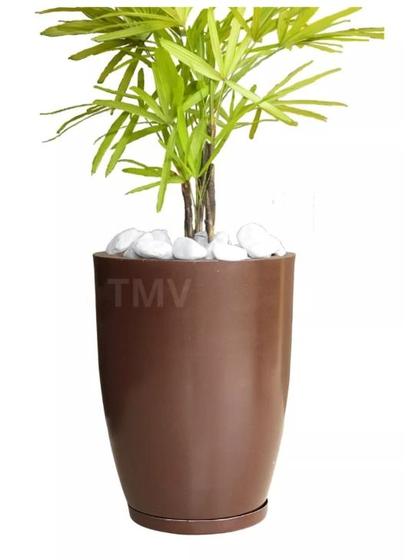 Imagem de Vaso Planta Flor Médio Polietileno Decorativo Luxo Casa Jd..MARROM