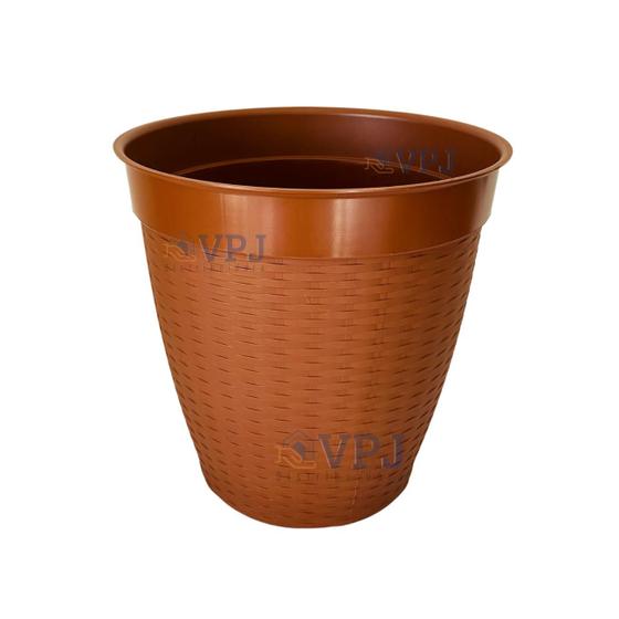 Imagem de Vaso Plástico Redondo Vime Para Flores e Plantas Arvores Frutiferas 30 Litros