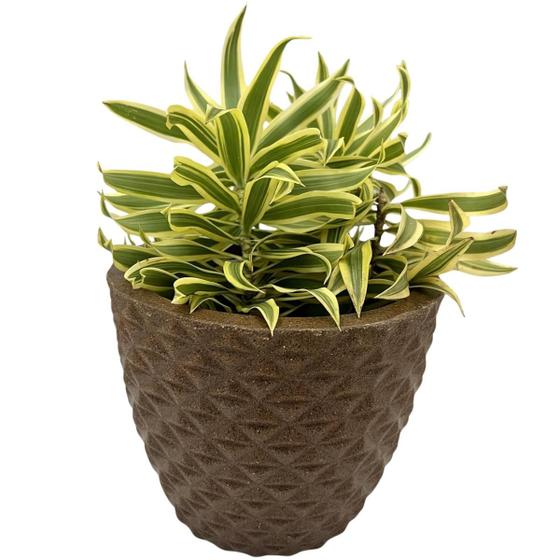 Imagem de Vaso Polietileno Cone Berlian Golda 3D Decorativo P/Plantas/ Jardins/ Escritórios de Luxo