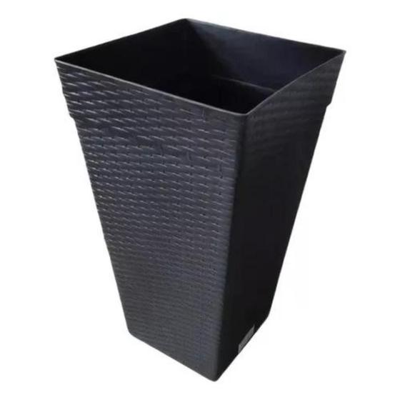 Imagem de Vaso Quadrado Coluna Rattan Pequeno - 10 L