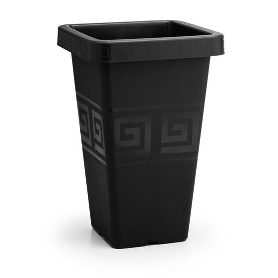 Imagem de Vaso Quadrado Grego Em Coluna 19,5L Grande Alto Plástico Preto Resistente Jardins