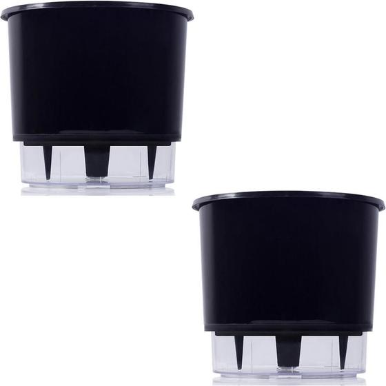 Imagem de Vaso Raiz Auto Irrigável Grande N4 Preto Temperos Kit 2 Pcs