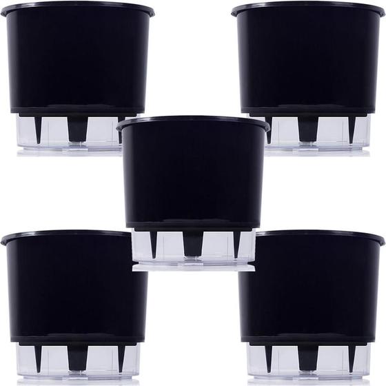 Imagem de Vaso Raiz Auto Irrigável Grande N4 Preto Temperos Kit 5 Pcs