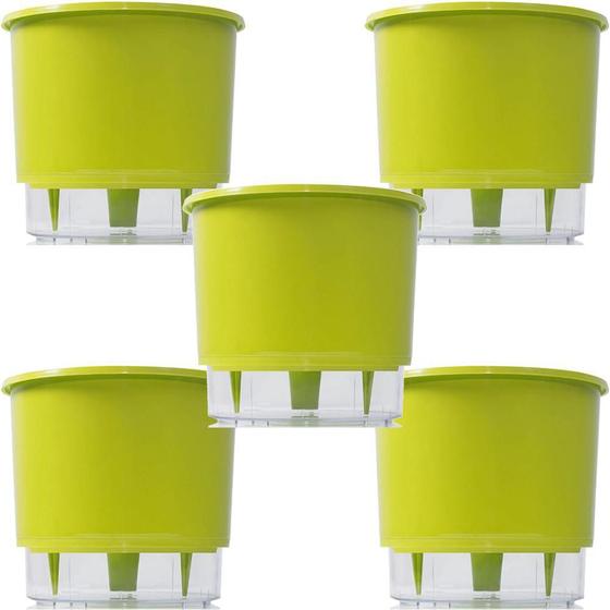 Imagem de Vaso Raiz Auto Irrigável Médio N3 Verde Cl Temperos Kit 5 Pc