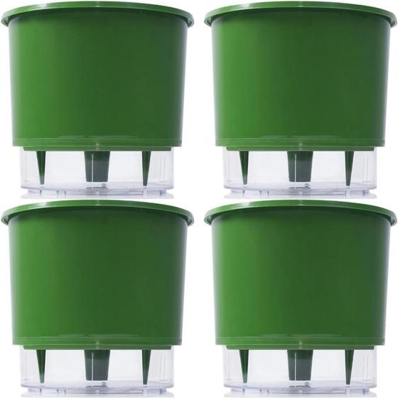 Imagem de Vaso Raiz Auto Irrigável Médio N3 Verde Es Temperos Kit 4 Pc