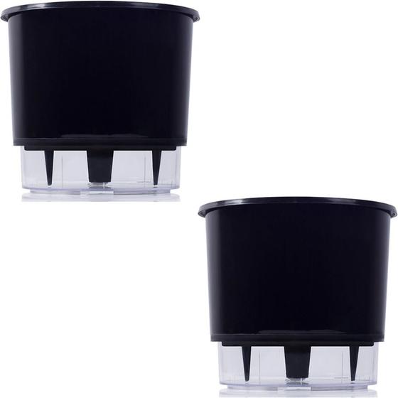 Imagem de Vaso Raiz Autoirrigavel N4 21x18 Preto Anti Dengue 2 Peças