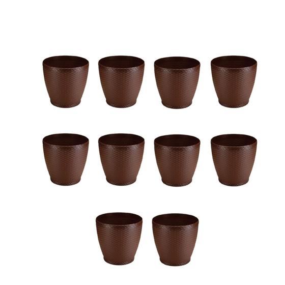 Imagem de Vaso rattan plantas flores cor marrom escuro kit 10 unidades