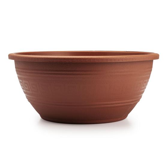 Imagem de Vaso Redondo Cuia 6,6 Litros 5 Unidades Terracota Marrom De Plástico Reforçado Decorações Jardim