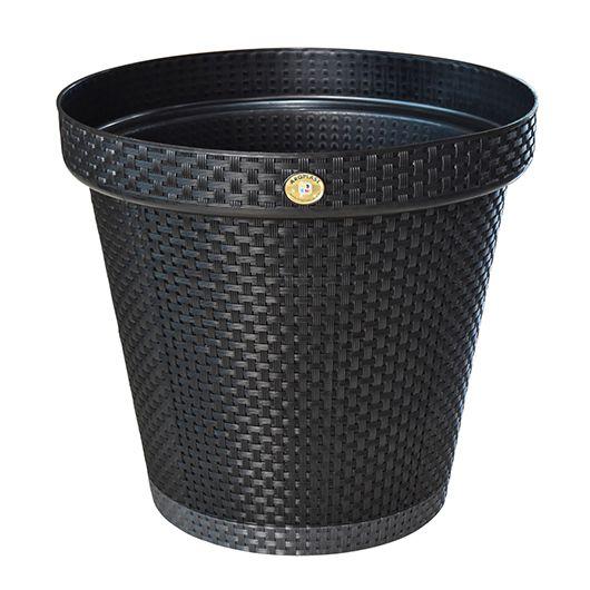 Imagem de Vaso Redondo Rattan Terracota 27,5 Cm 10 Litros Preto