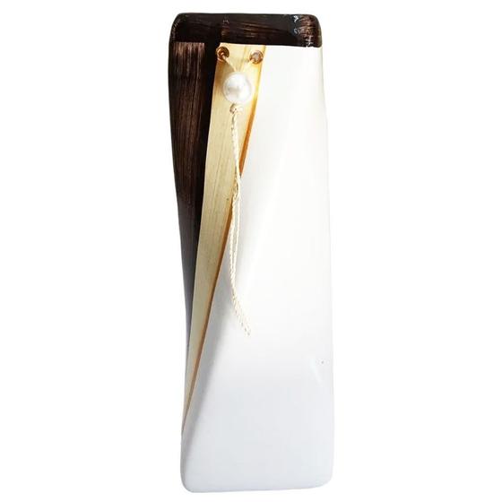 Vaso Torcido em Cerâmica de Aparador Decorativo - White Brown Menor preço em Vaso Torcido em Cerâmica de Aparador Decorativo - White Brown
