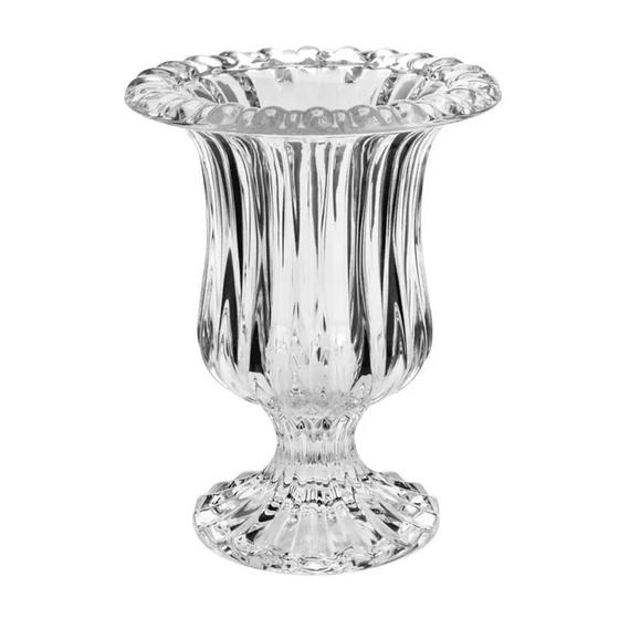 Imagem de Vaso transparente pequeno de cristal com pedestal