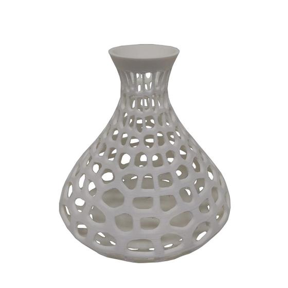 Imagem de Vaso Vado Impressão 3D Decorativo Sala 13 Cm Branco