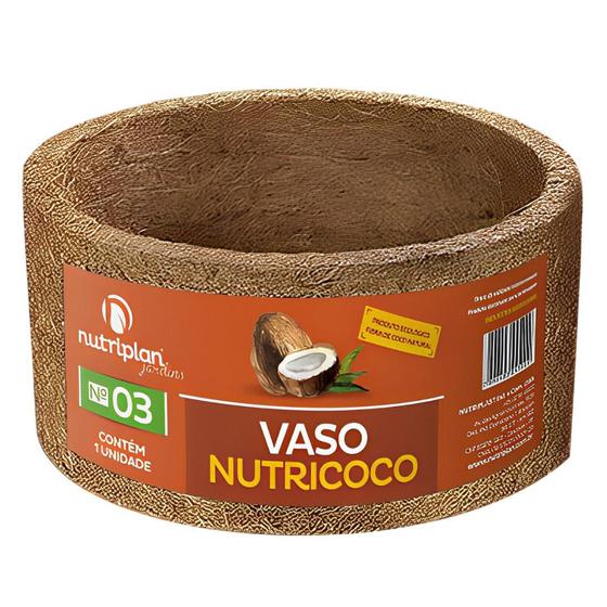 Imagem de Vaso Xaxim Fibra De Coco Nutricoco Nº03 P/Plantas Grande 