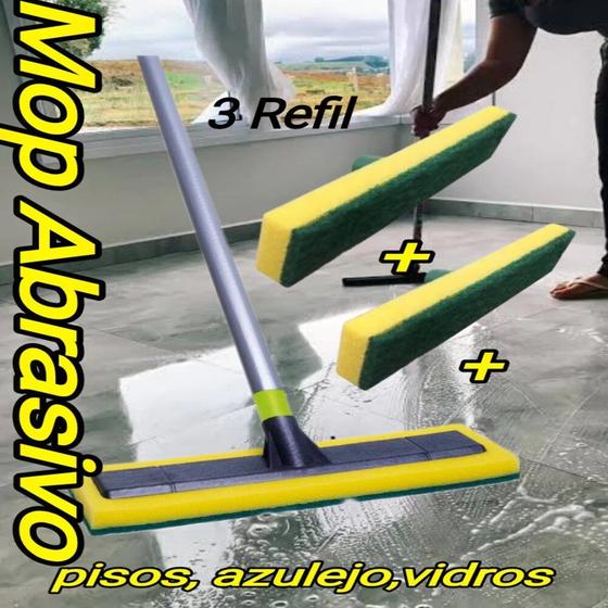 Imagem de vassoura de pelo mop abrasivo esponja  esfregao limpa vidros chão cozinha casa  pisos 