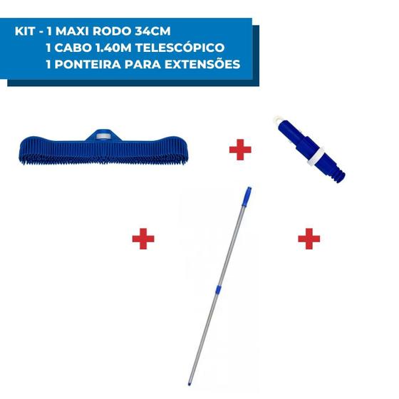 Imagem de Vassoura Rodo Inteligente Maxi Rodo com Cabo 140cm Alumínio