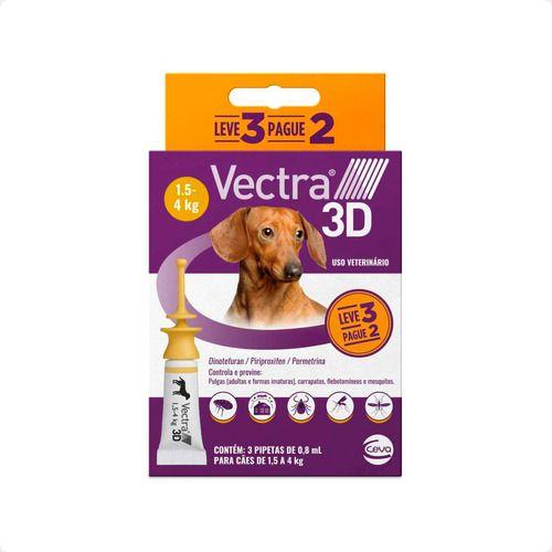 Imagem de Vectra 3d Antipulgas E Carrapatos Ceva Para Cães 1,5 A 4kg