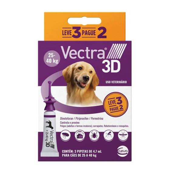 Imagem de Vectra 3D para Cães de 25 a 40 Kg 4,7 mL - Leve 3 Pague 2