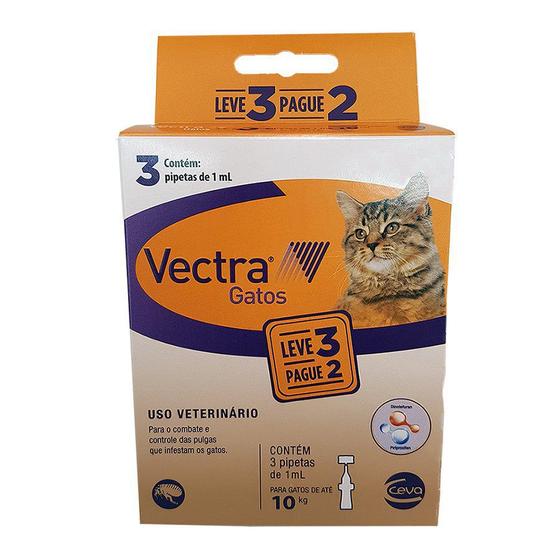 Imagem de Vectra Gatos Antipulgas Caixa 3 Pipetas