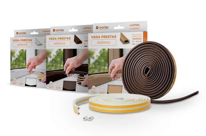 Imagem de Veda frestas pequenas branco adesivo 2 mm 6 metros comfort door