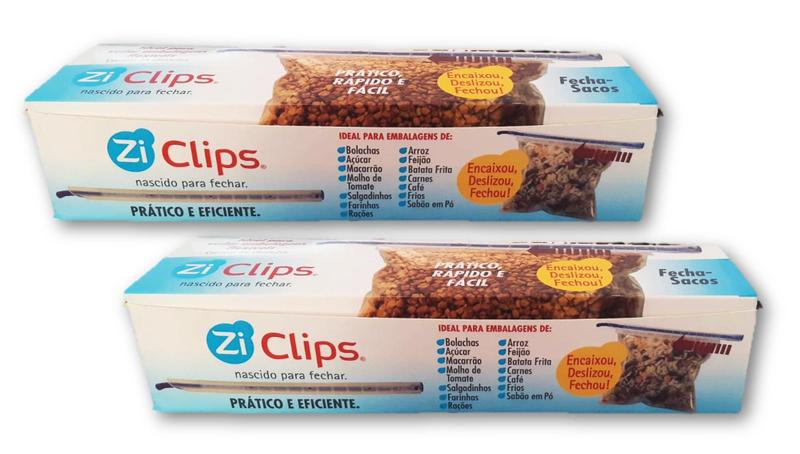 Imagem de Vedador De Embalagens Ziclips 2 Cxs Display Com 25 G