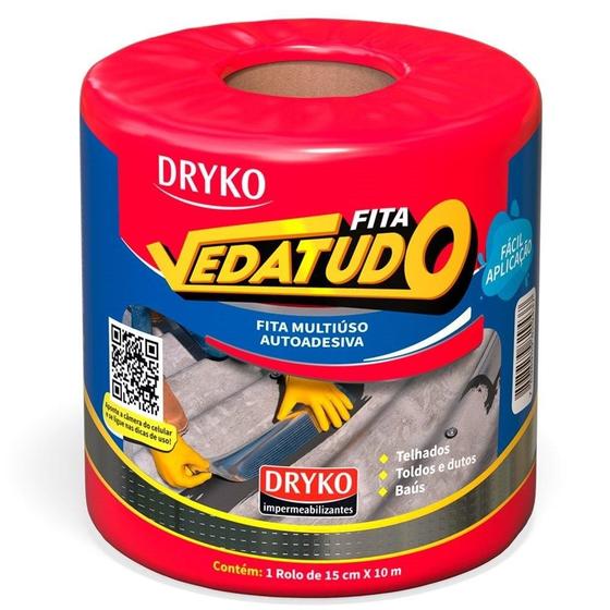 Imagem de Vedatudo Fita Aluminizada Impermeabilizante Dryko 15cmx10m