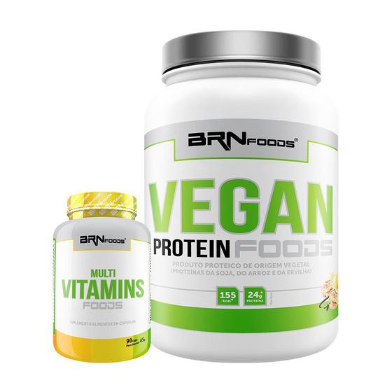Imagem de Vegan Protein 500g + Multivitamins Foods 90 Cápsulas - BRN FOODS