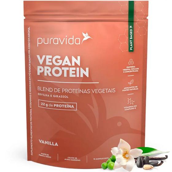 Imagem de Vegan Protein - Blend de Proteínas Vegetais - Baunilha - 450g - Pura Vida