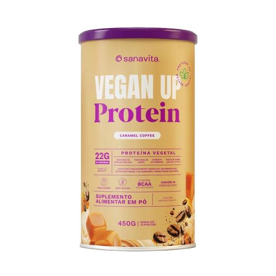 Imagem de Vegan Up Protein Sanavita Sabor Caramel Coffee 450g Proteina Vegetal