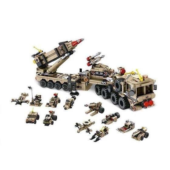 Imagem de Veículos Blocos de Montar Exército Cubic Patriot 555 Pçs 12 em 1 Original Compatível Lego 25 Formas