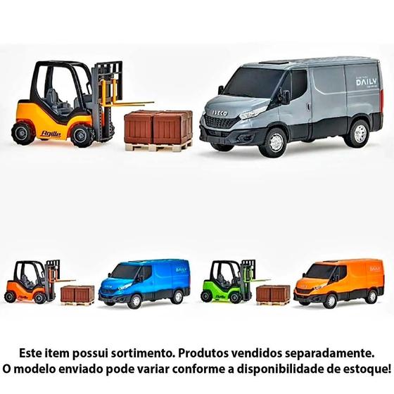 Imagem de Veículos - Iveco Daily - Furgão e Empilhadeira Agille - Sortido - Usual Brinquedos