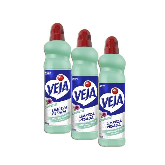 Imagem de Veja Gold Limpeza Pesada Floral Campestre Com 500ml Kit 3