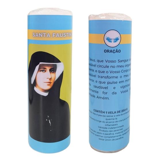 Imagem de Vela 7 dias votiva Santa Faustina azul 1 unidade