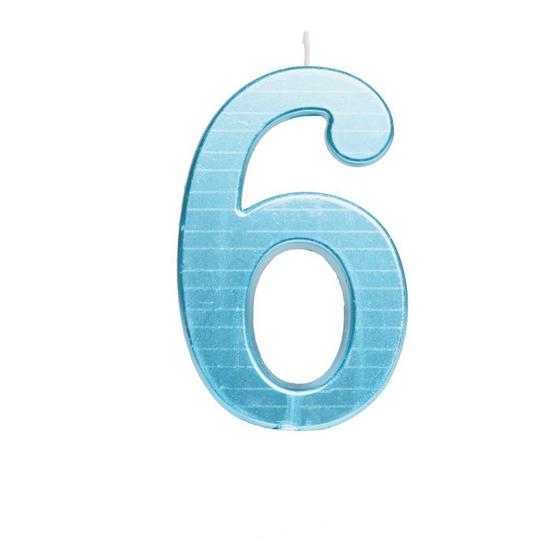 Vela Aniversario Grande N6 Metalizado Azul Dec. Festas Menor preço em Vela Aniversario Grande N6 Metalizado Azul Dec. Festas
