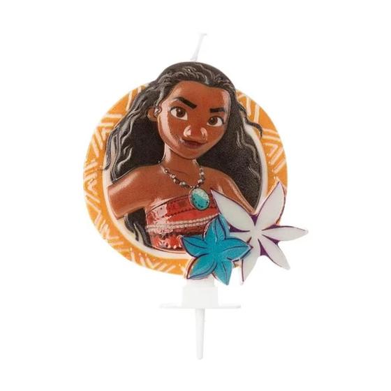 Imagem de Vela aniversário moana personagem 1 unidade silver festas