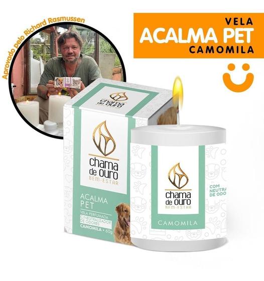 Imagem de Vela Aromática Acalma Pet 60g Cães Gatos - Camomila